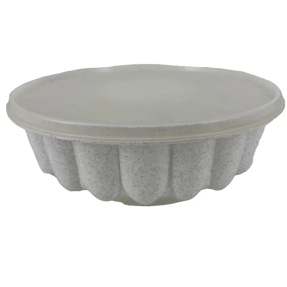 Vintage Tupperware Jello Mold Speckled Gray White Lid Jell-O Gelatin
